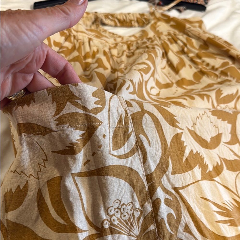 Madewell Cream and Tan Floral Backless Midi Dress - Picture 3 of 4